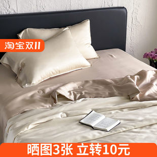 奥地利100支LF级天丝莱赛尔20%蚕丝被四件套空调被子纯色绣花夏被