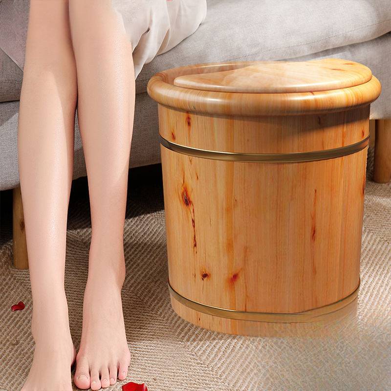 香柏木泡脚木桶泡脚家用过小腿实木足浴木盆洗脚按摩桶保温赵之李