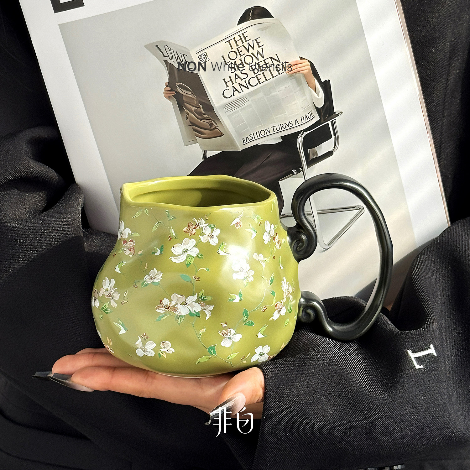 复古手作马克杯创意陶瓷家用喝水杯子小众设计感咖啡杯早餐杯如意