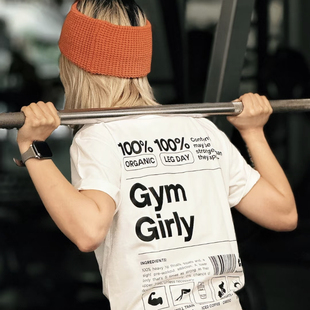「Gym Girly 健身猛女」夏季休闲撸铁女孩运动风创意印花运动T恤