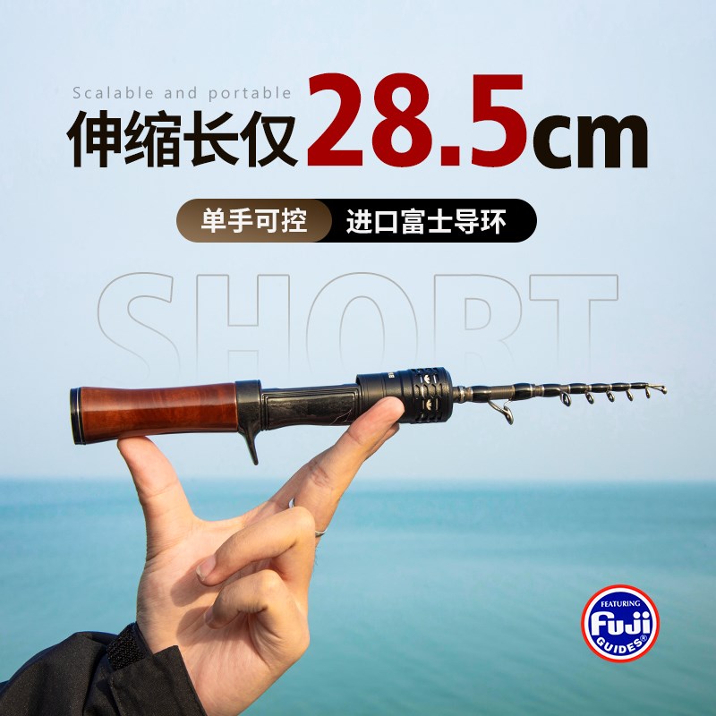 D-260S1振出式伸缩微物杆迷你路亚竿Q溪流便携马口弹射竿