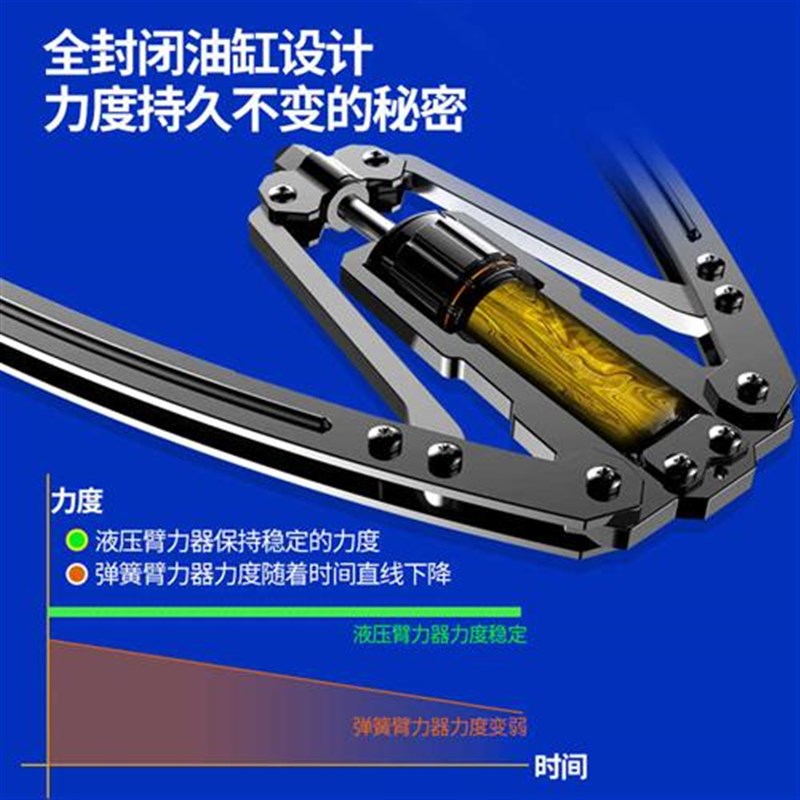 液压臂力器男士可j调节臂力棒家用训练胸肌手臂锻炼健身器材握力