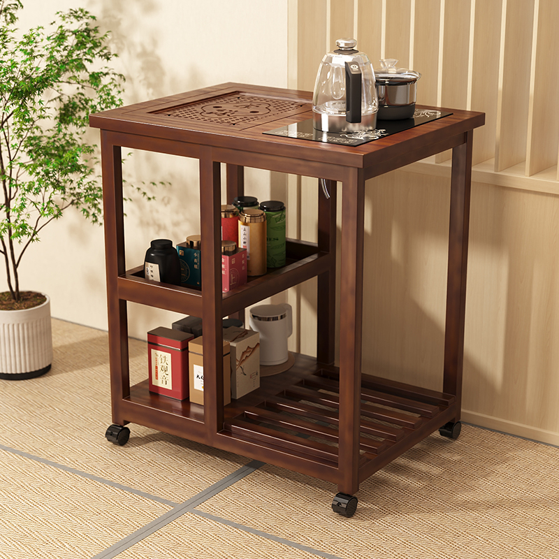 移动茶台a实木茶几新中式茶桌家用客厅茶水柜泡茶一体办公室喝茶