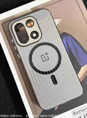 【瓦楞硬壳】适用一加15手机壳新款磁吸黑色Ace6t透明磨砂1+Ace5至尊版oneplus13t大孔男女3pro高级感保护套