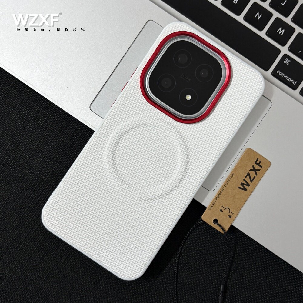 wzxf高级感钻石纹白色磁吸手机壳适用iQOO15/iq15t/15ultra/13新款大孔皮质防摔男女商务个性时尚保护套小众