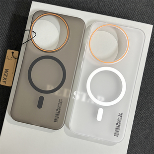 wzxf柔纱冰雾适用realme真我GT8pro手机壳新款磁吸磨砂透明硬壳gt7pro镜头大孔por高级感超薄黑色保护套肤感