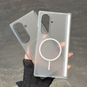 超薄冰雾磨砂磁吸壳适用三星zfold7手机壳带中轴z fold6肤感简约透明galaxyZFlod5折叠屏男女全包防摔4保护套