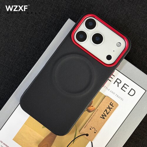 wzxf高级感钻石纹磁吸手机壳适用苹果iPhone17ProMax/16pro/15pro新款大孔皮质防摔男女商务个性时尚保护套pm