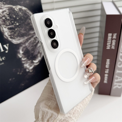 适用三星zfold7手机壳新款透明后盖磁吸z fold6肤感冰雾磨砂简约硬壳galaxyZFlod5折叠屏男款女防摔4保护套潮