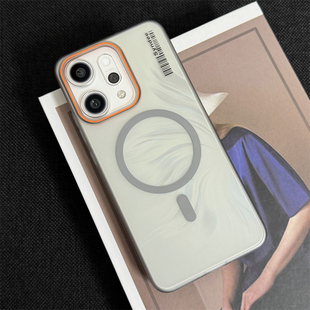 适用oppoReno15Pro手机壳14夏天新品reno13pro磁吸12半透明11黑色磨砂肤感oppo冰雾por高级感oppo保护套大孔