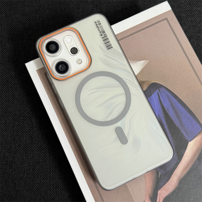 适用oppoReno14Pro手机壳夏天新品reno13pro高级感12半透明11黑色磨砂肤感oppo冰雾por磁吸充电10保护套大孔