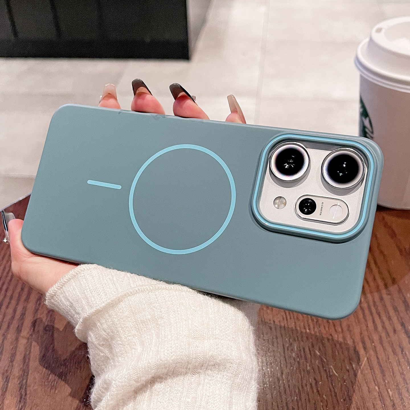 适用opporeno14pro手机壳新款细圈磁吸Reno13pro超薄磨砂reno12镜头大孔oppo轻奢商务简约高级感硬壳全包男女