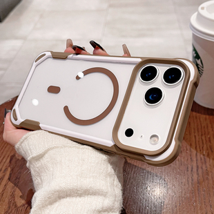 熊猫铠甲防摔适用苹果17promax手机壳新款iPhone16超防摔15pro磁吸充电14plus透明男女por全包边加厚硬壳pm