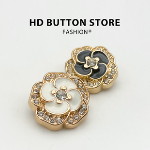 高档花朵镶钻衣服外套扣子女士大衣小香风西装裙子钮扣毛衣纽扣