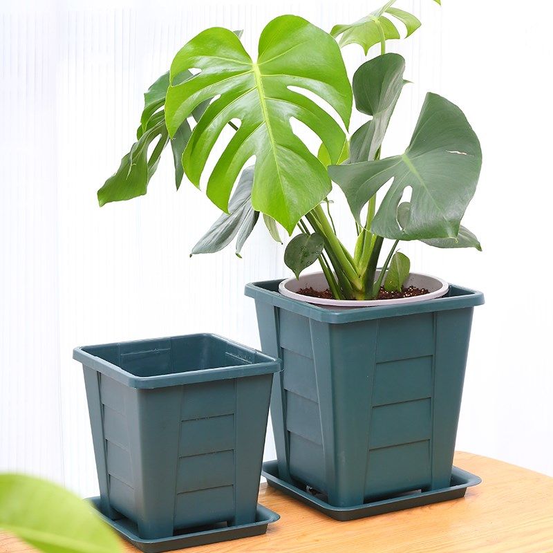 加厚正方形鼎形塑料花盆四面透气控根加仑盆月季铁线莲盆栽特大号