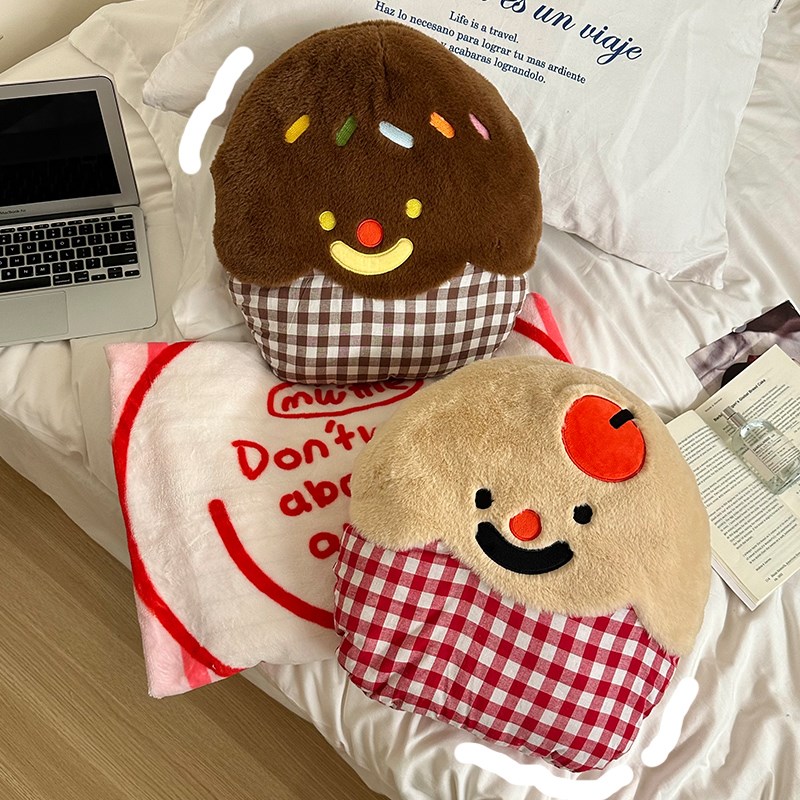 可爱卡通抱枕被子两用毯子二合一客厅卧室宿舍毛绒午睡毯护腰靠枕