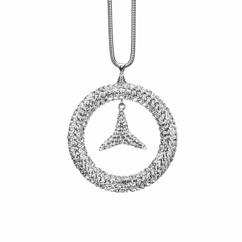 适用于汽车挂件车载后视镜镶钻车标水晶挂饰装饰女士车内吊饰