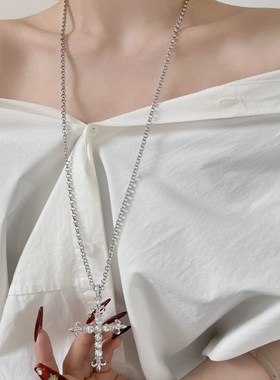 复古十字架项链长款甜酷辣妹风Y2K锁骨链女高级感个性小众配饰男