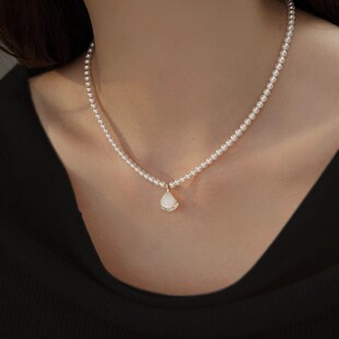 天然贝壳吊坠珍珠项链女高级感百搭锁骨链2025年新款 轻奢颈链 爆款