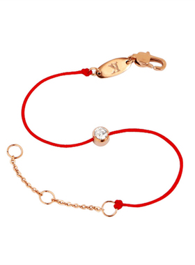 时尚简约红绳手链男女轻奢小众精致钛钢玫瑰金编织手绳饰闺蜜百搭