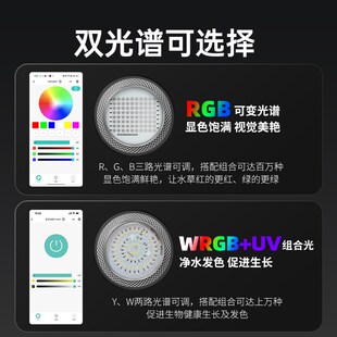 【新升级更专业】益科达鱼缸筒灯led全光谱水草灯专用照明超亮