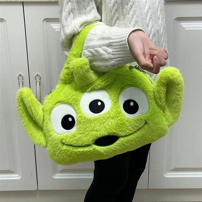 抱枕毯卡通可爱三眼仔拎包毯子包一体抱枕车载休息毯办公室休息毯