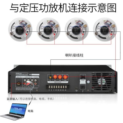 威斯汀吸顶喇叭天花吊顶音响壁挂嵌入式校园公共广播喇叭店铺餐厅