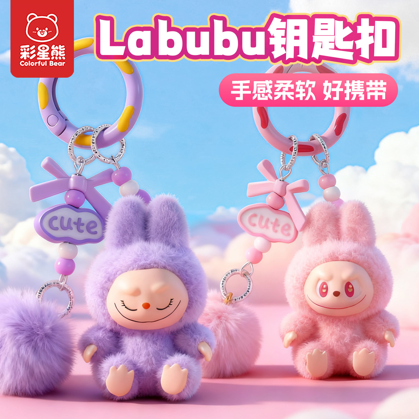 拉布布钥匙扣送闺蜜女朋友labubu