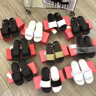 夏季弧形巴洛克棕男女情侣黑白魔术贴飞人拖鞋忍者鸳鸯运动一字拖