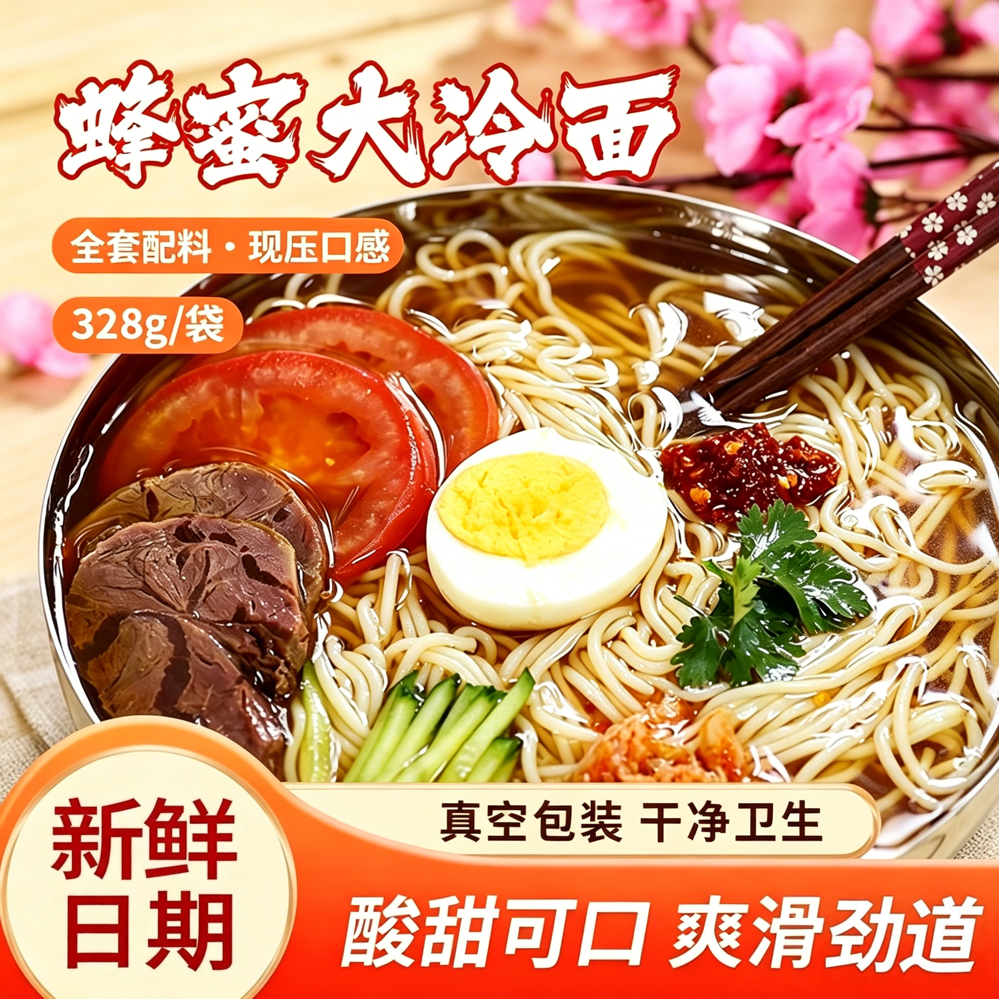 正宗朝鲜冷面蜂蜜味延边朝鲜族速食面条韩式凉面正宗东北大冷面