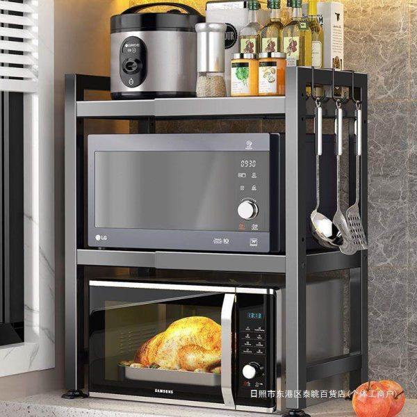 微波炉架厨房置物架家用桌面台面多层收纳架加粗锅烤箱落地储物架,厨房/烹饪用具,微波炉置物架,淘宝优惠券,粉丝福利购,淘宝优惠卷