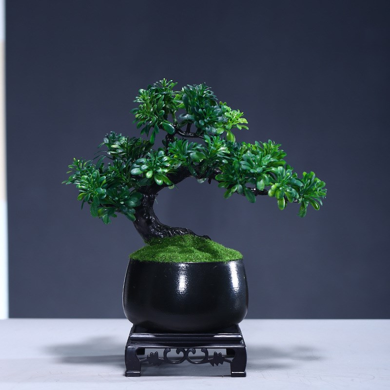 仿真绿植迎客松盆景摆件假树松发财树小J盆栽植物室内装饰桌面点