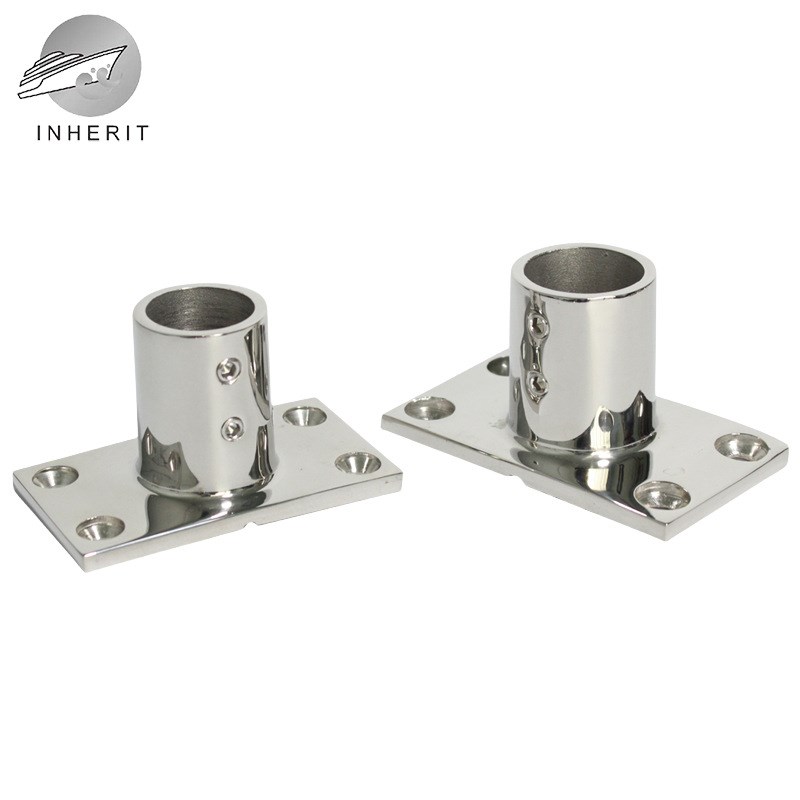 90方管座 加厚316不锈v钢铸造镜面抛光 厂家直供遮阳棚方底管座