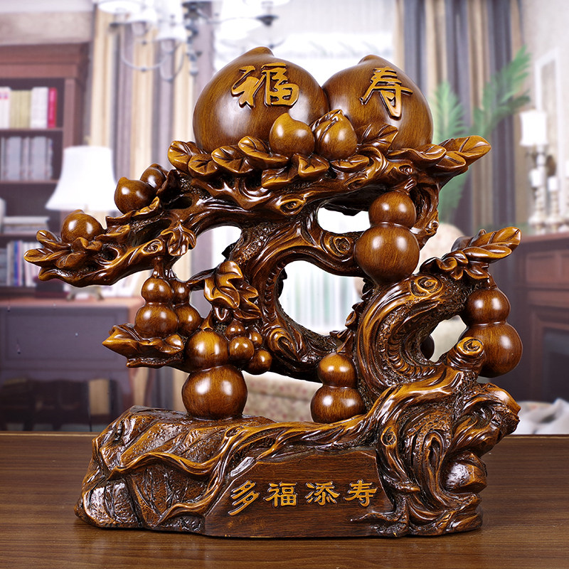 送礼寿桃摆件工艺品 送老人送长辈贺寿祝寿M生日实用吉祥装饰礼品