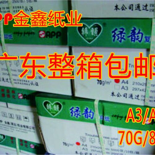 APP经济d绿韵80G A4复印纸 80克打印A4纸惠而美足5000张 纸品产地