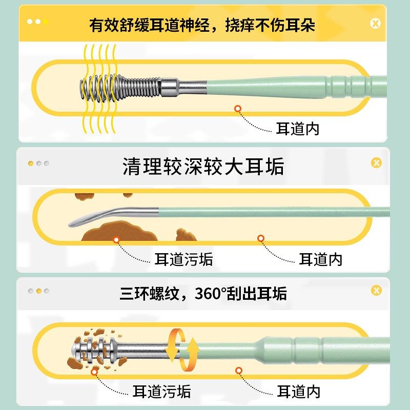 挖耳勺套装掏耳勺耳朵神t器采耳工具儿童耳屎勺子扣耳扒不锈钢