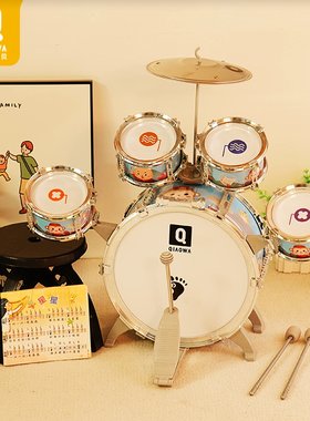 俏娃儿童打鼓玩具打击乐器宝宝敲锣打鼓幼儿M手敲小鼓1一3岁男女