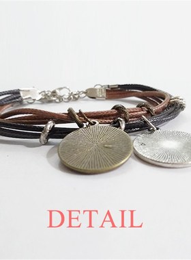 彩色手绘帆布鞋纹样插画黑C棕手链对饰品猫咪礼物礼品