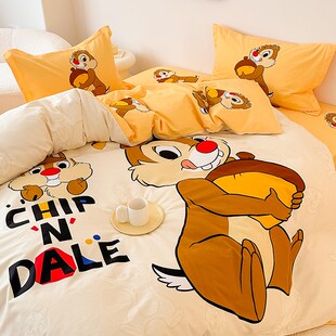 奇奇蒂蒂加厚磨毛床上四件套卡通被套女孩床单三件套冬.季全棉床