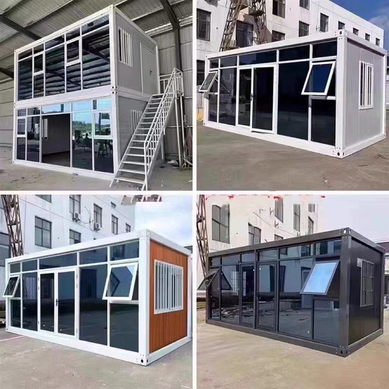 集装箱移动房工地住人简易组装可拆卸活动L板房办公玻璃幕墙集装