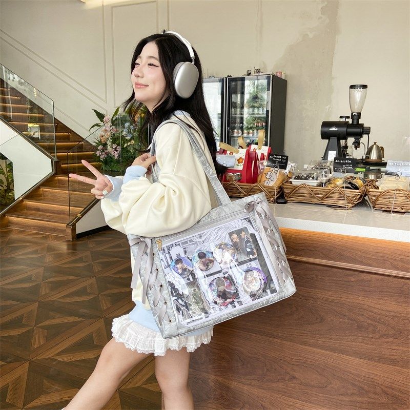 大食量蕾丝痛包单肩绿色系透y明隔层谷子大肠包丝带斜挎大容量挎,箱包皮具/热销女包/男包,痛包,淘宝优惠券,粉丝福利购,淘宝优惠卷