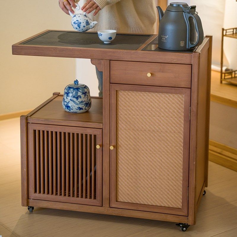 祥福富贵移动茶桌小茶台乌金石茶盘一F体茶水柜茶车阳台煮泡茶桌,住宅家具,家用茶台/茶桌,淘宝优惠券,粉丝福利购,淘宝优惠卷