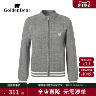 【秋季新品】GOLDEN BEAR/金熊 新款女士半高领北极绒针织开衫