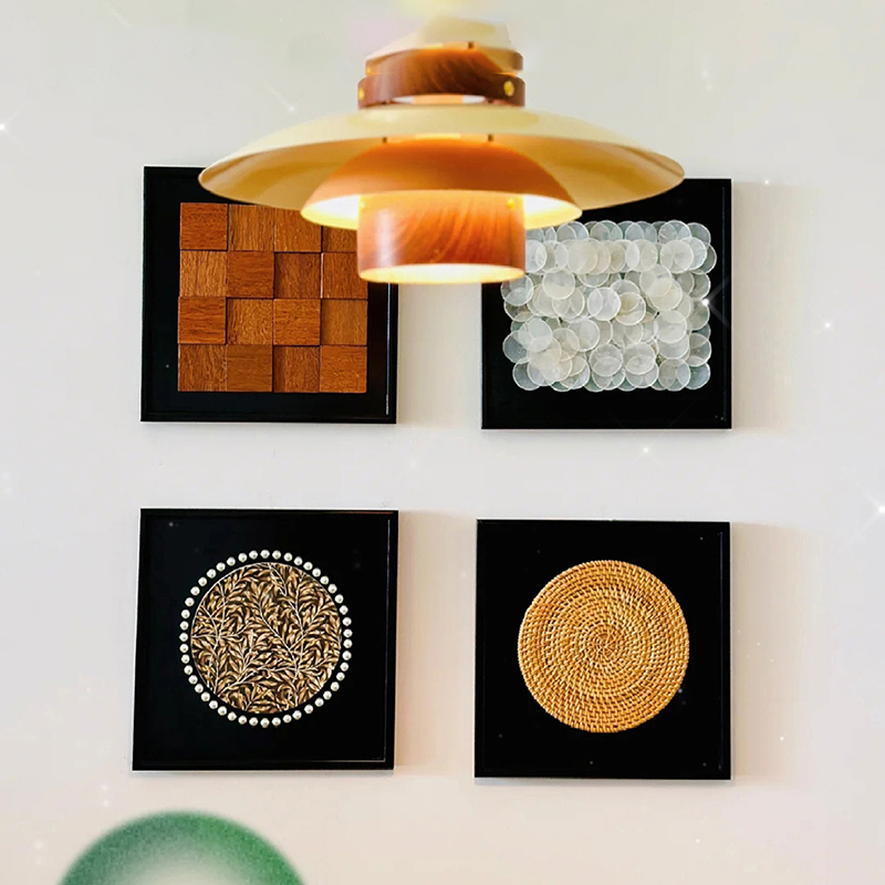 高级感极简抽象装饰画中古风立体DIY挂画客厅书房组合小众软装画图片