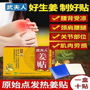 武夫人姜贴艾叶艾草膝盖颈椎肩周腰椎足跟痛热敷经贴关节暖宝贴正