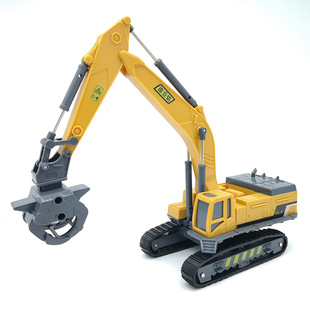 破碎机玩模车钻地机抓木机碎石车修路车男孩N德立信儿童具程车工