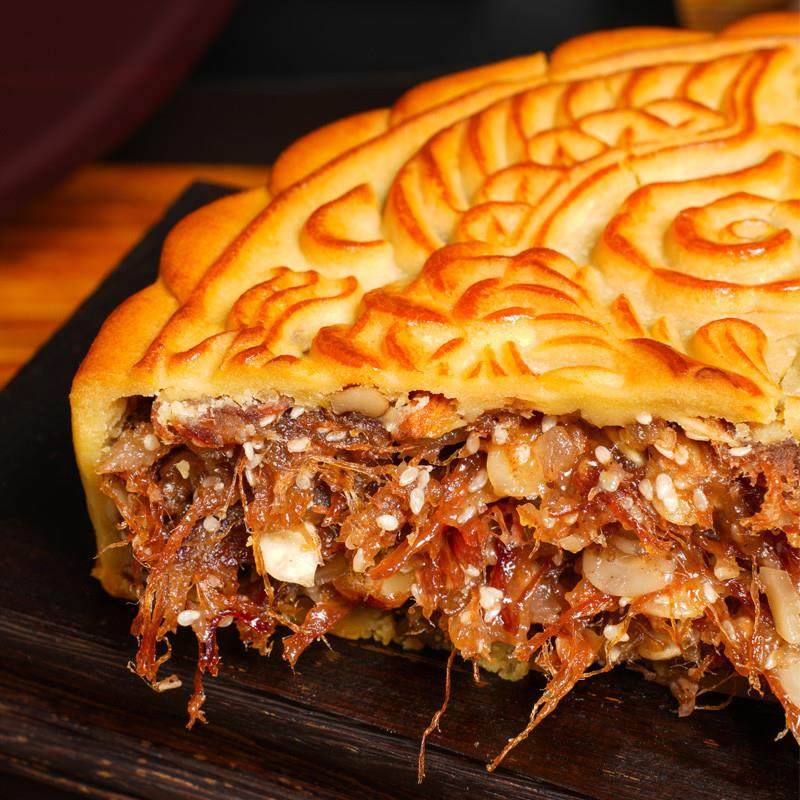 新日期梅元居伍仁金腿大月饼火腿广式传统老式鲜肉正宗老式礼盒装