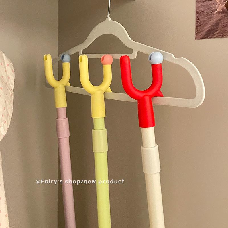 撑衣杆家用可伸缩晾衣杆取衣服的叉杆挑衣杆晾衣叉衣架撑杆挂衣杆