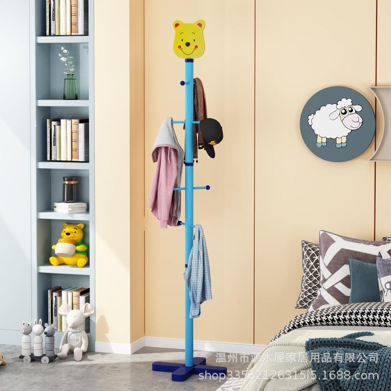 卡通儿童衣帽架实木宝宝卧室创意可爱挂衣架落地简约现代衣服架