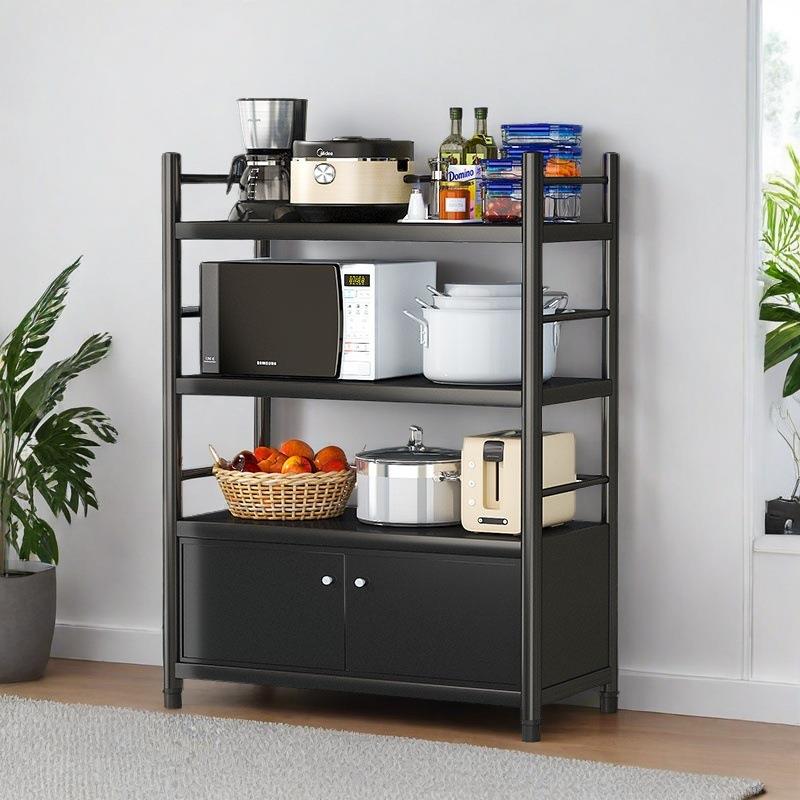 加厚微波炉置物架厨房置物架落地式多层家用杂物间货架阳台储物柜
